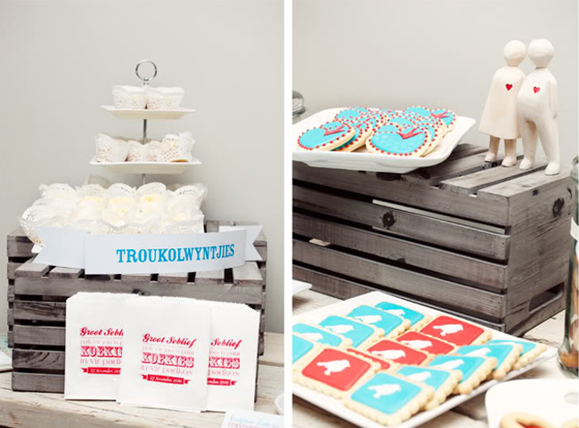 A cookie buffet served as both dessert and favors