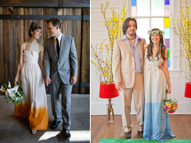 dying wedding dresses