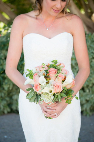 Solid pearl wedding dress