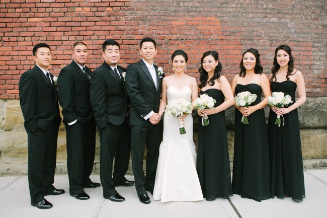 Bridesmaids-wearing-Formal-floor-length-black-gowns-for-formal-wedding Bridesmaids-wearing-Formal-floor-length-black-gowns-for-formal-wedding