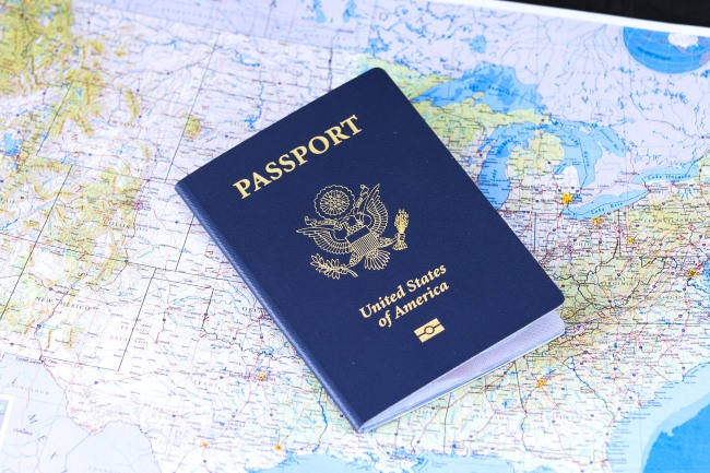 usa passport on map usa passport on map