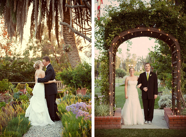 Newlywed photos on grounds of Camarillo Ranch