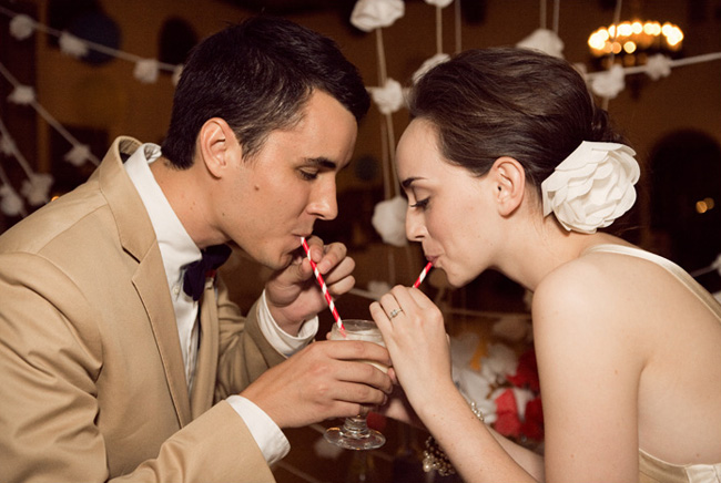 Bride and groom share Boston Coolers: vanilla ice cream and Vernor’s Ginger Ale