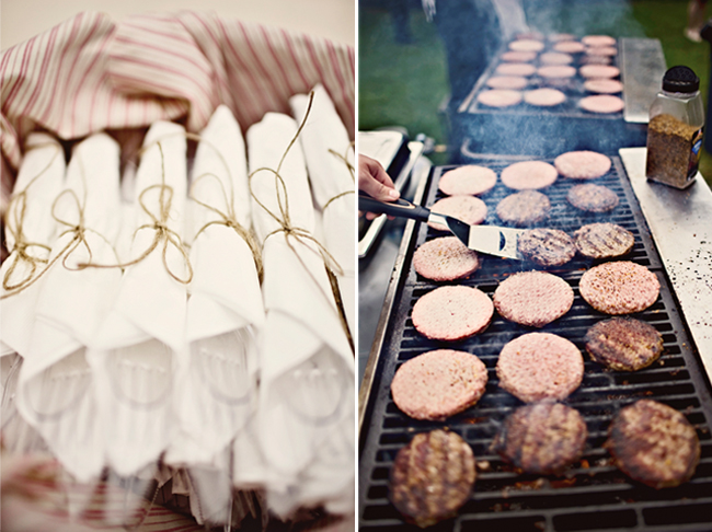 DIY wedding burgers on the grill