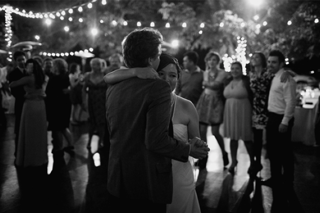 black and white photo of first dance