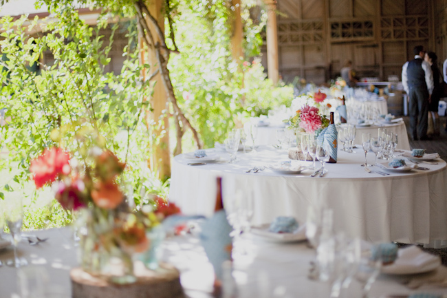 view of tables at Rancho Wikiup wedding