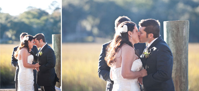 Kip and Liz kiss at wedding ceremony
