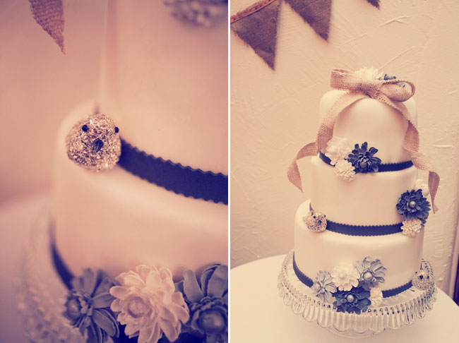 burlap bow wedding cake topper