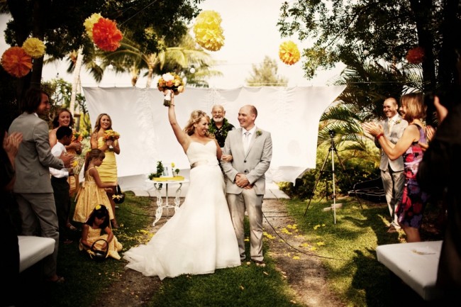 outdoor wedding ceremony on Kona