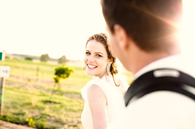 smiling bride in sunny South Africa