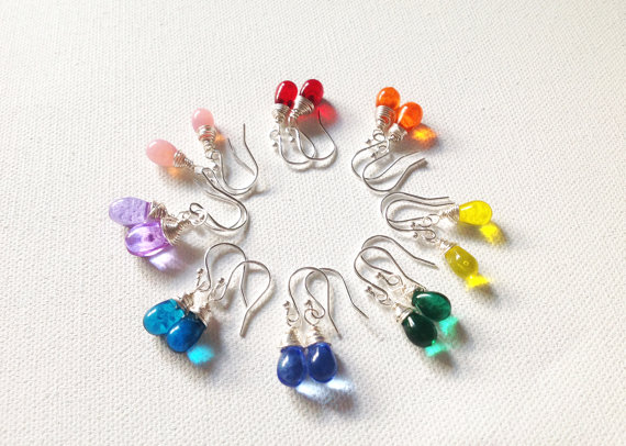 Rainbow Earring Collection. Sterling Silver Earrings