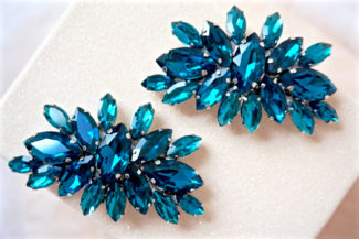 blue rhinestone shoe clips