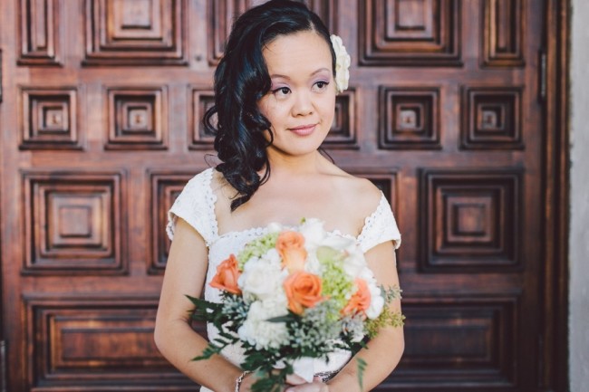 Beautiful bride with bouquet