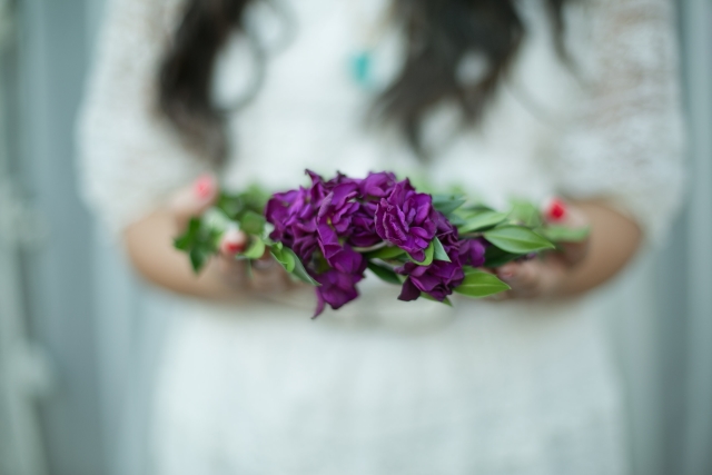 Bohemian Inspired Styled Shoot purple flower crown