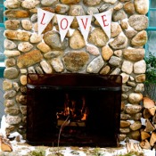 Winter Wedding Fireplace