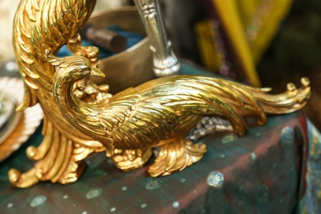 golden peacock figurine