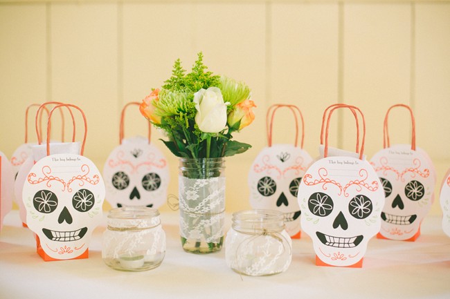 Dia De Los Muertos Themed Wedding Day Of The Dead Skull Favor Bags