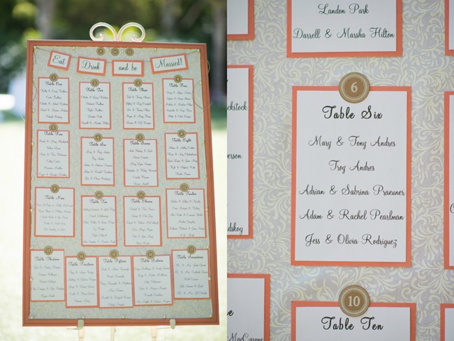 Pink table number sign for wedding