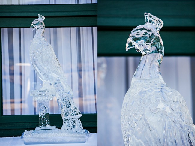 Peacock ice sculpture