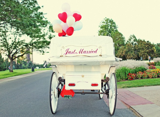 Just married horse and buggy