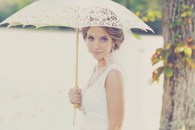 bride holding parasol