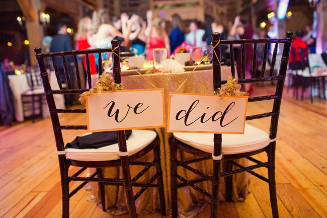 Bride and Groom reception table