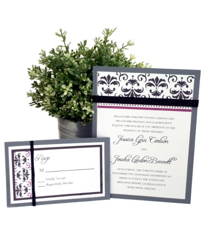 Damask wedding stationery DIY