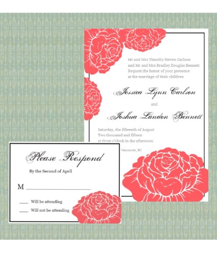 Garden Rose invite and rsvp