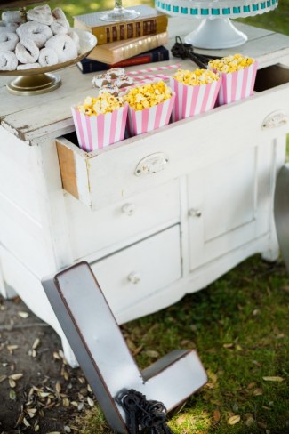 dessert chest with popcorn in drawers