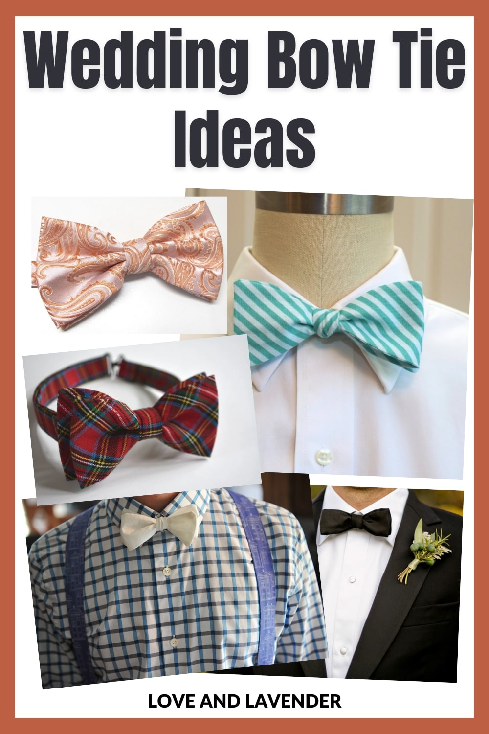 Looking for some unique wedding bow tie ideas? Check out our collection of the best bow ties in solid colors, patterns, paisley, classic black, and even polka dot! Perfect for dressing up your everyday look or adding a touch of personality to your wedding outfit.