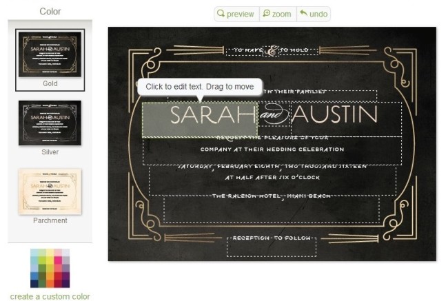 Minted wedding stationery personalize text