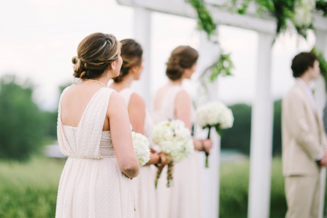 42 brides maids at altar at Lindsey Plantation in Greer SC wedding