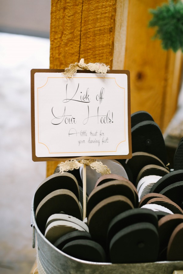9 flip flop wedding favors for guests at Lindsey Plantation in Greer SC wedding