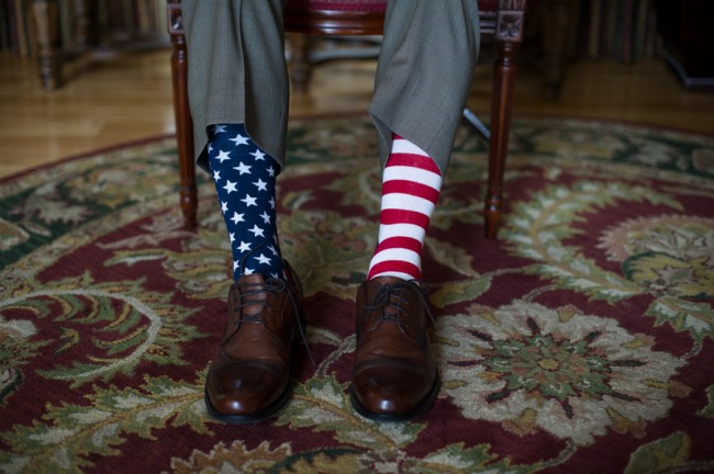 groom's stars and stripes socks