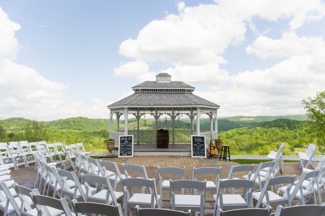 Outdoor gazebo wedding ceremony at Benton Grove