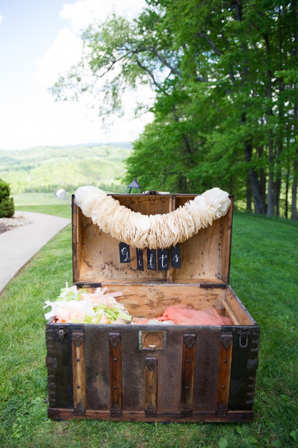 Vintage trunk for gifts