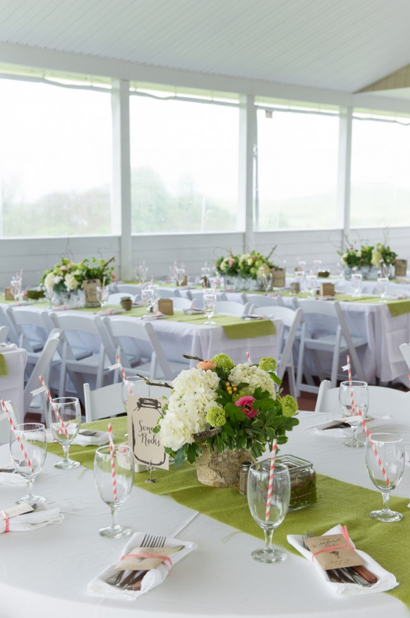 table setting in white