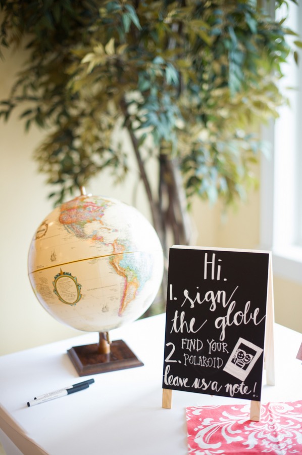 tabletop globe guestbook for guests to sign