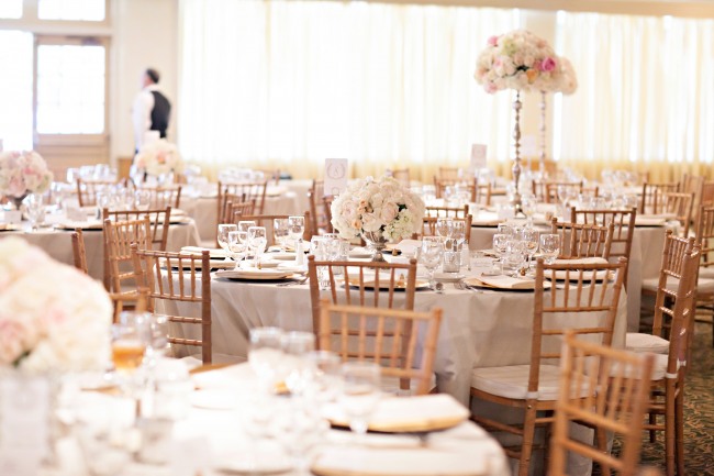 Calamigos wedding indoor reception table settings