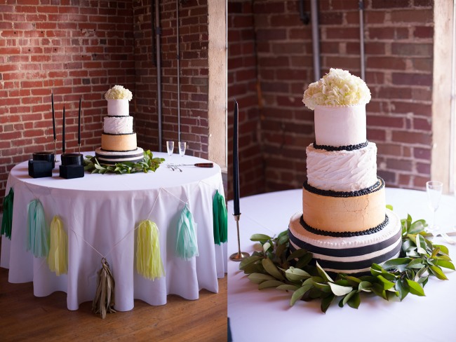 20 4 tier black and white wedding reception cake