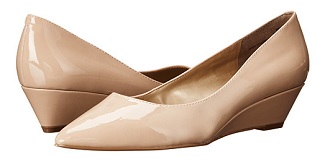 nude pointed wedges