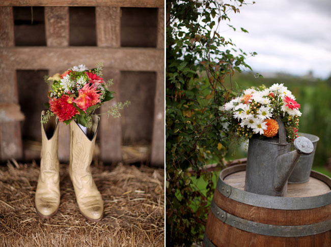 Light Cowboy boots on hair with flower bouquet in one boot asdfasdf