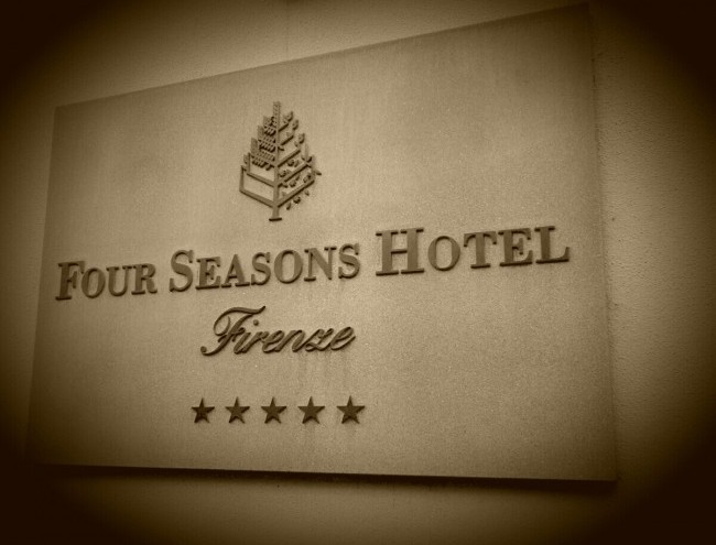 Sign for wedding at the Four Seasons Hotel in florence