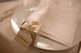 Intimate wedding reception place setting