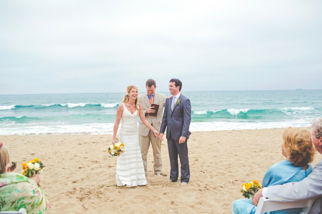 couple getting married on a beach