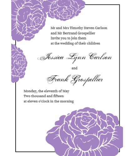 garden rose lavender invite sample