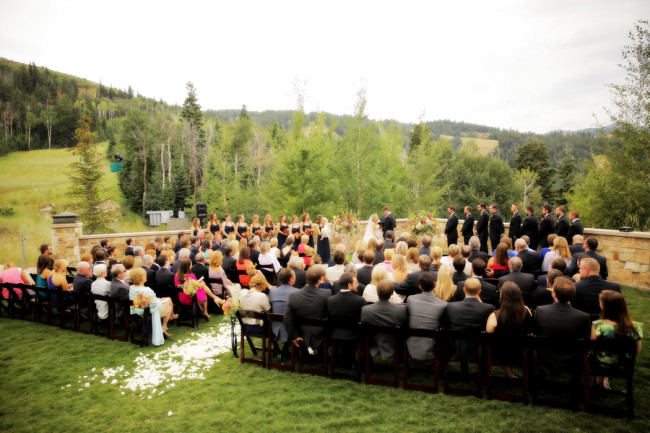 Pig Themed Summer Wedding At The St Regis Deer Valley Utah Outdoor Wedding Ceremony At The St Regis Deer Valley Venue
