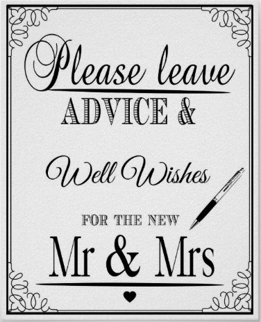 Wedding instuctional sign