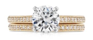 Riviera Pavé Heirloom Diamond Ring in 18k Yellow Gold by Blue Nile