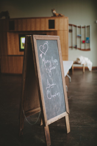 Chalkboard wedding sandwich board